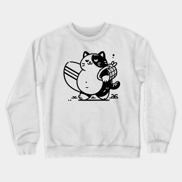 Cat Walk On The Beach Crewneck Sweatshirt by Teeyara